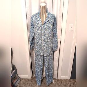Victoria's Secret Cotton 2-Piece Floral Pajama Set Size Large Long